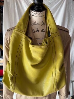 Maxx New York Yellow/green Leather Hobo Bag